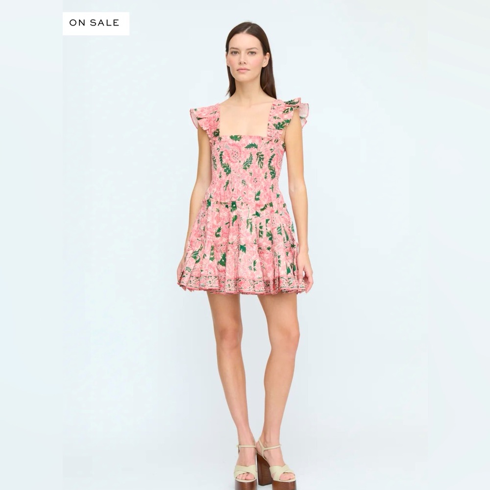 The Charlotte Nap Dress | Rose Calico Trellis XS